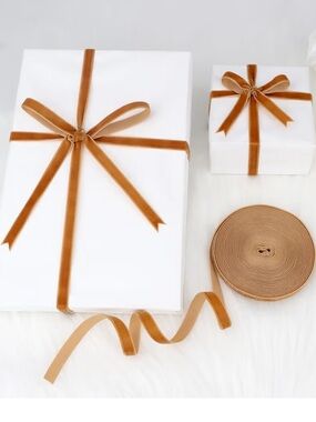 New Velvet Gift Ribbon - Brown Velvet Ribbon for Wrapping